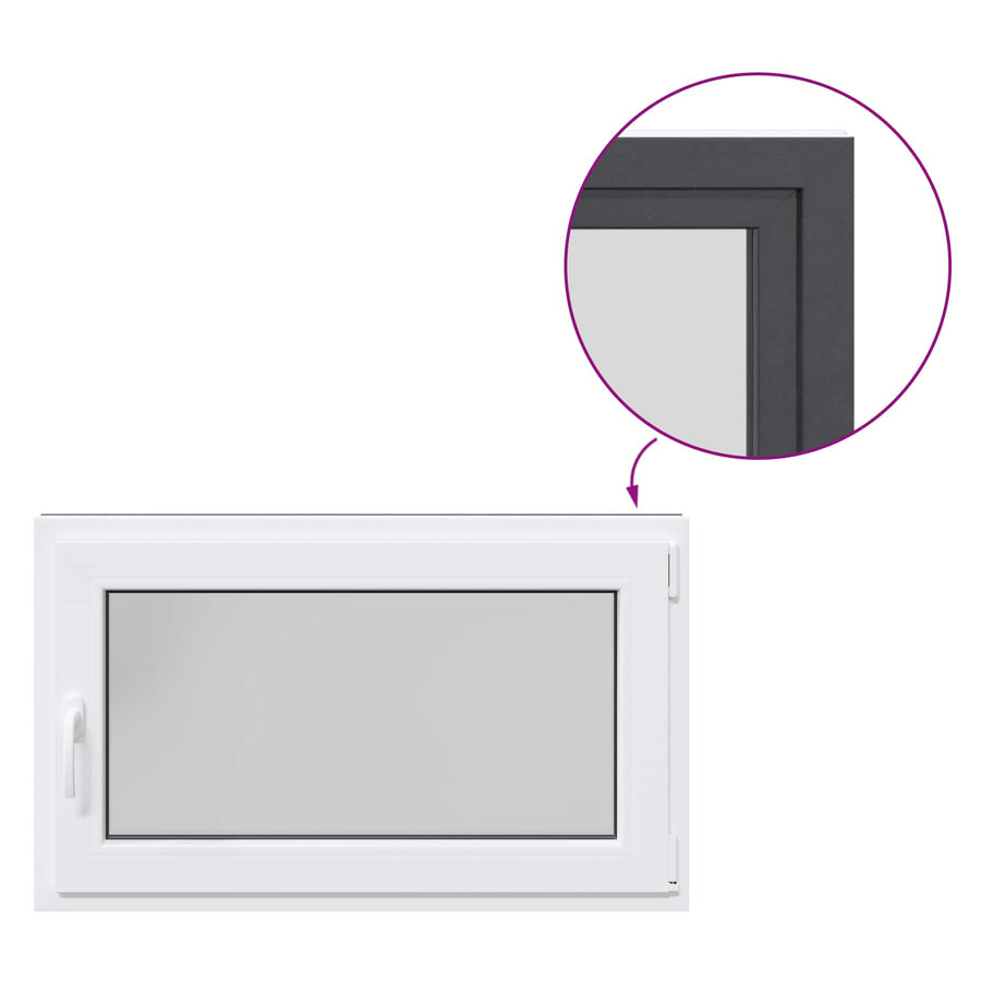 Kelderraam RISOR Antraciet 100 x 70 cm PVC en glas