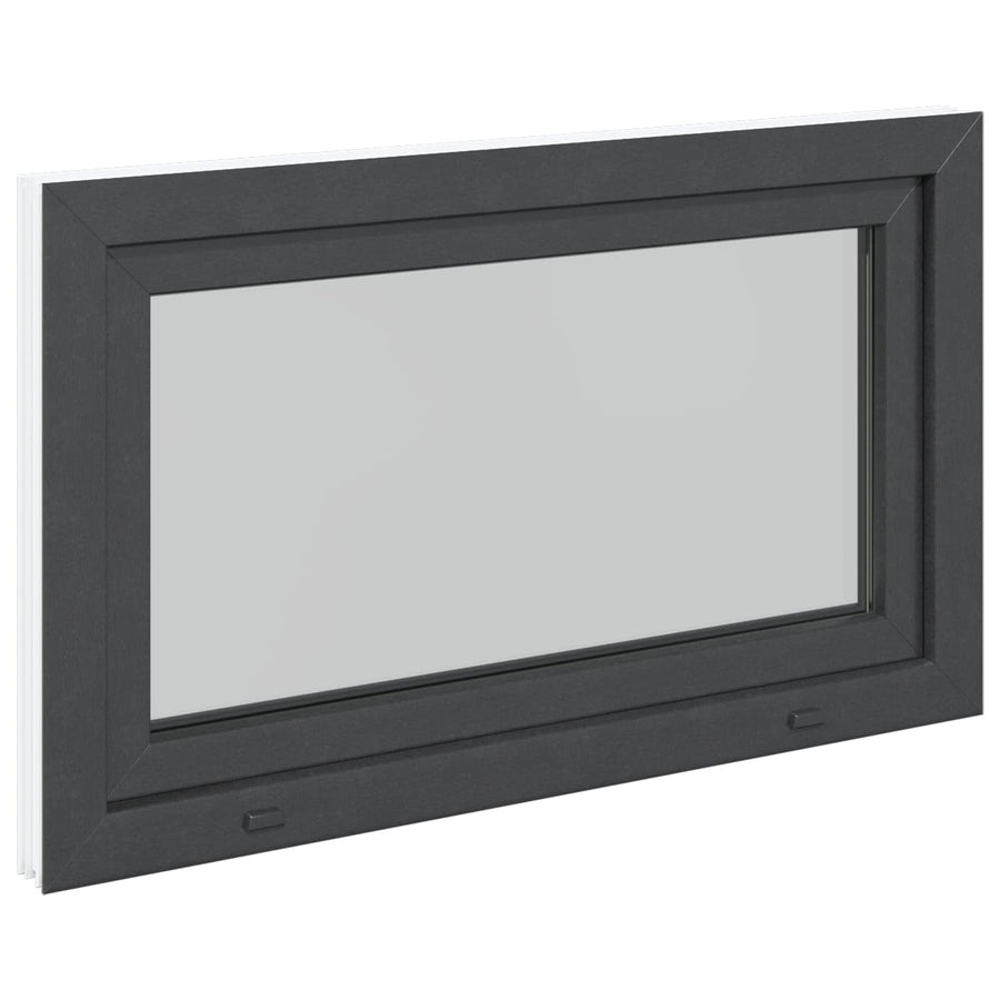 Kelderraam RISOR Antraciet 100 x 70 cm PVC en glas