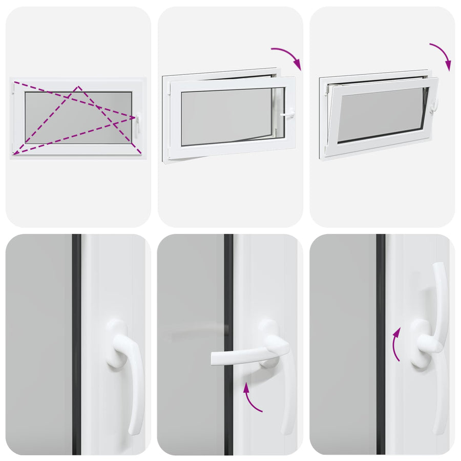 Kelderraam RISOR Antraciet 100 x 70 cm PVC en glas