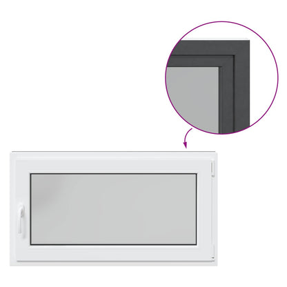 Kelderraam RISOR Antraciet 110 x 50 cm PVC en glas