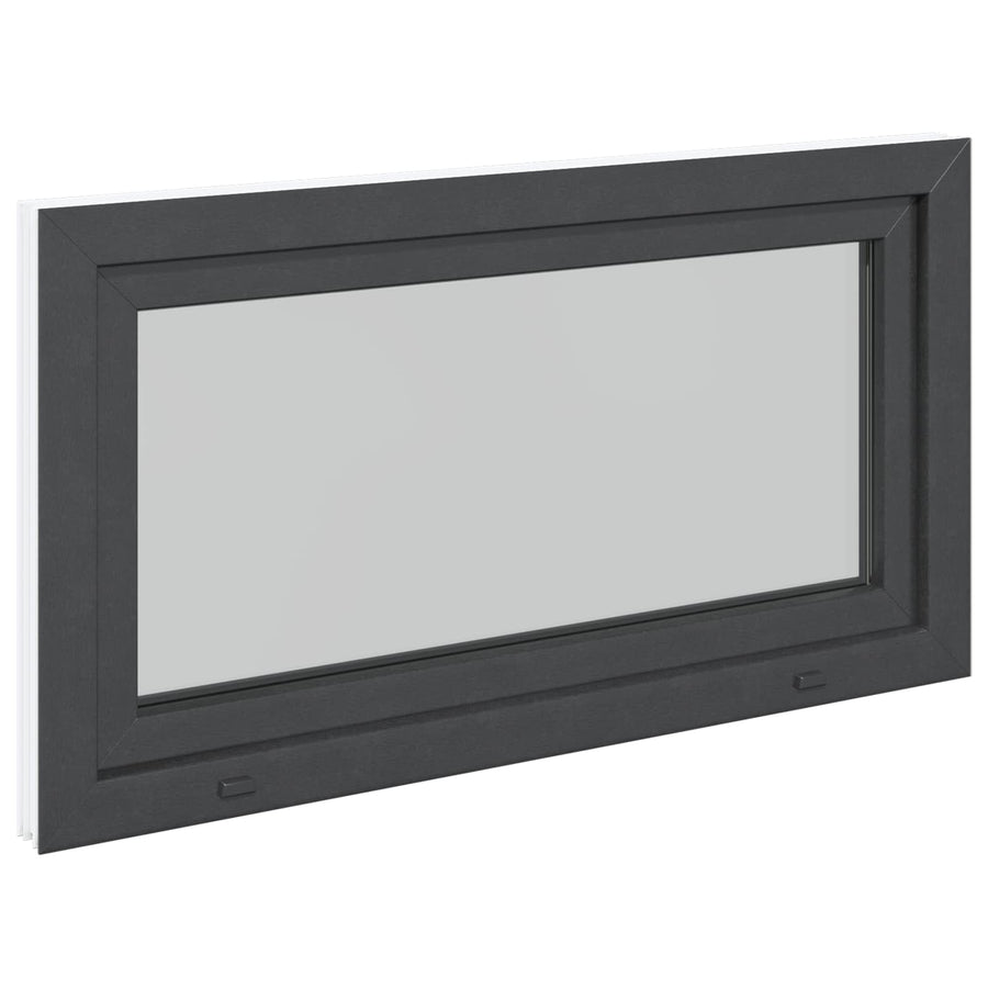 Kelderraam RISOR Antraciet 110 x 60 cm PVC en glas