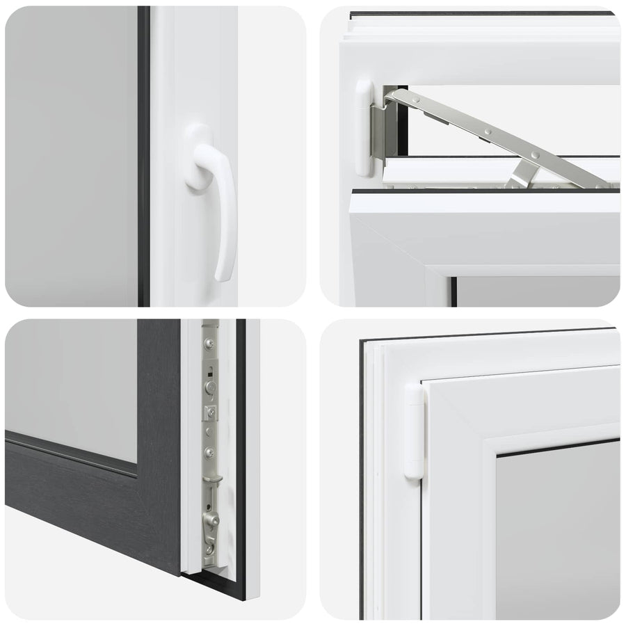 Kelderraam RISOR Antraciet 110 x 60 cm PVC en glas