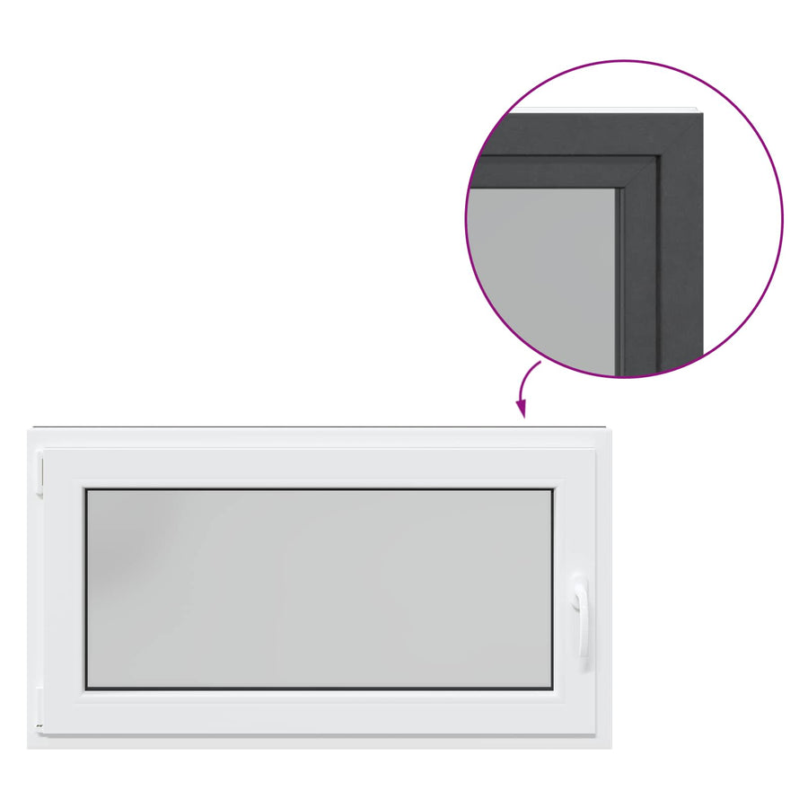 Kelderraam RISOR Antraciet 110 x 60 cm PVC en glas