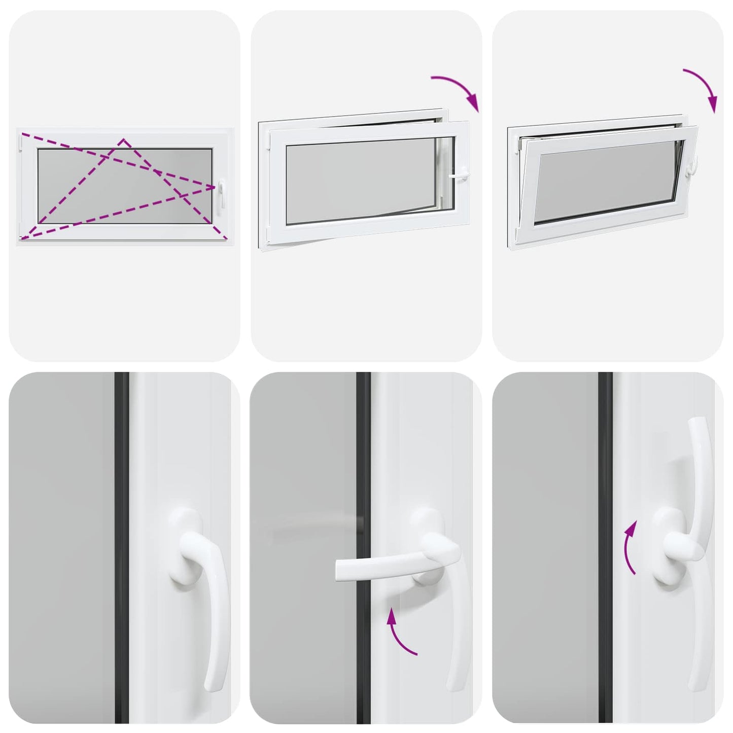 Kelderraam RISOR Antraciet 110 x 60 cm PVC en glas