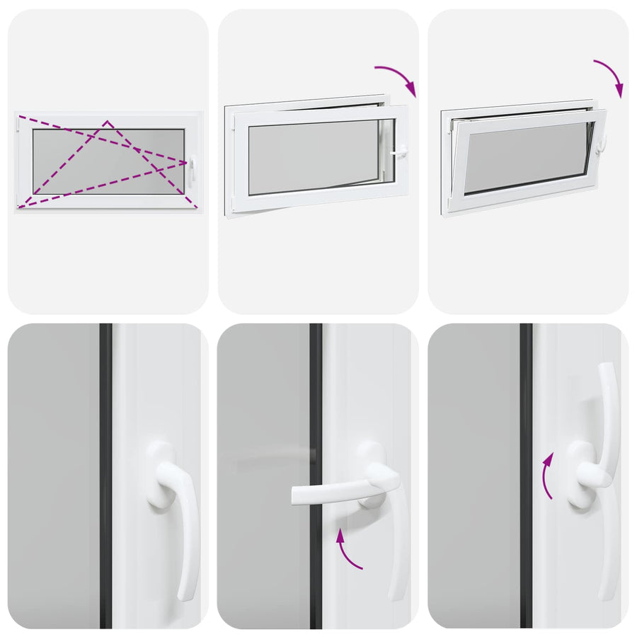 Kelderraam RISOR Antraciet 110 x 60 cm PVC en glas