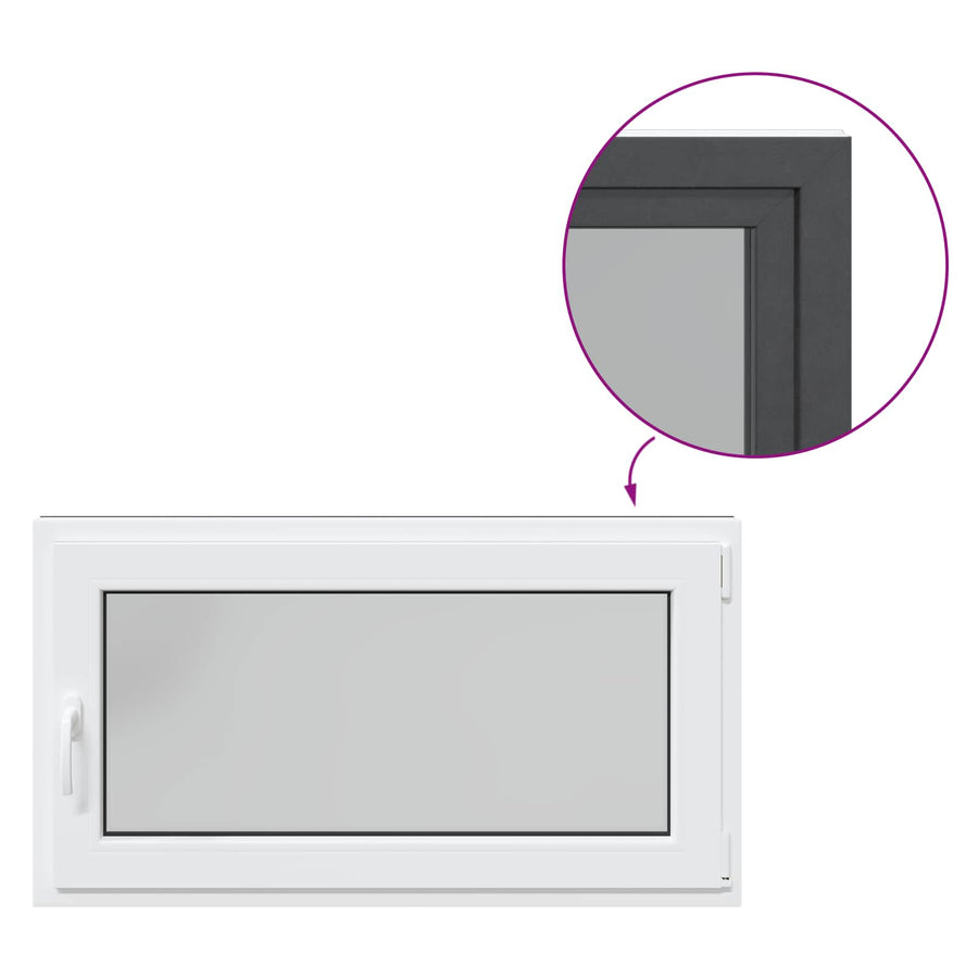 Kelderraam RISOR Antraciet 110 x 70 cm PVC en glas