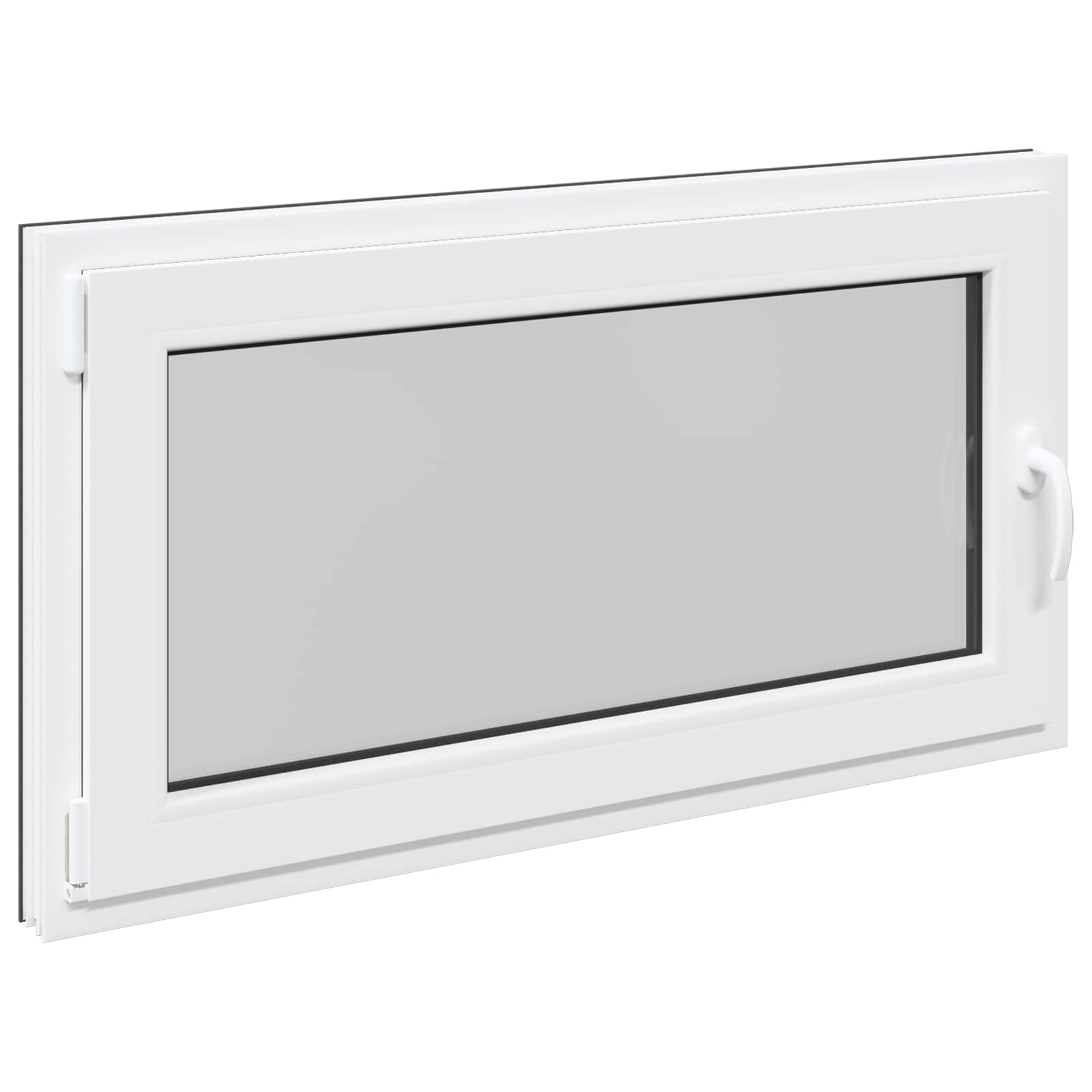 Kelderraam RISOR Antraciet 110 x 70 cm PVC en glas