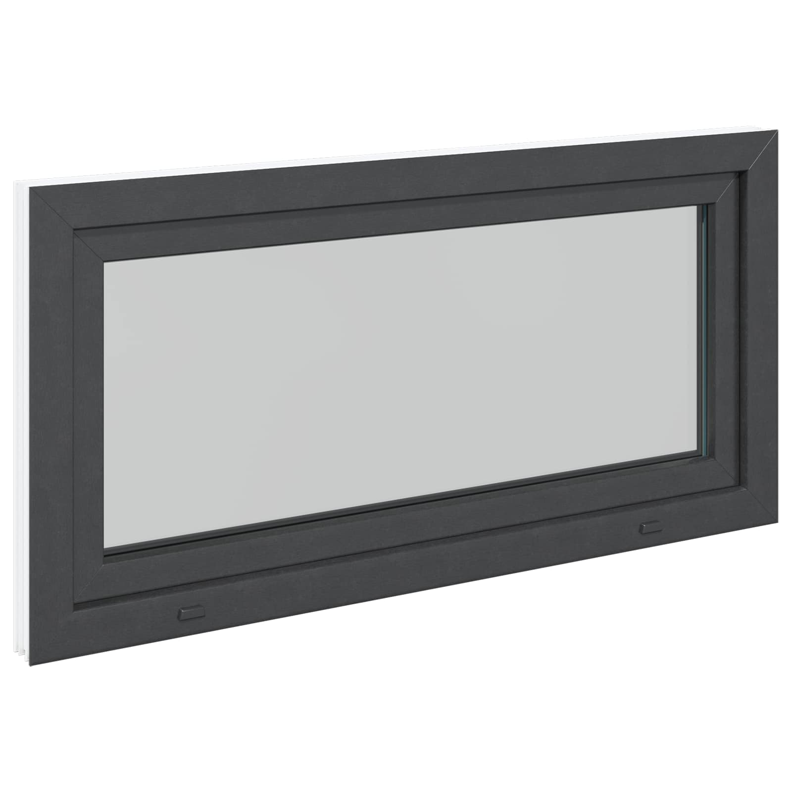 Kelderraam RISOR Antraciet 120 x 60 cm PVC en glas