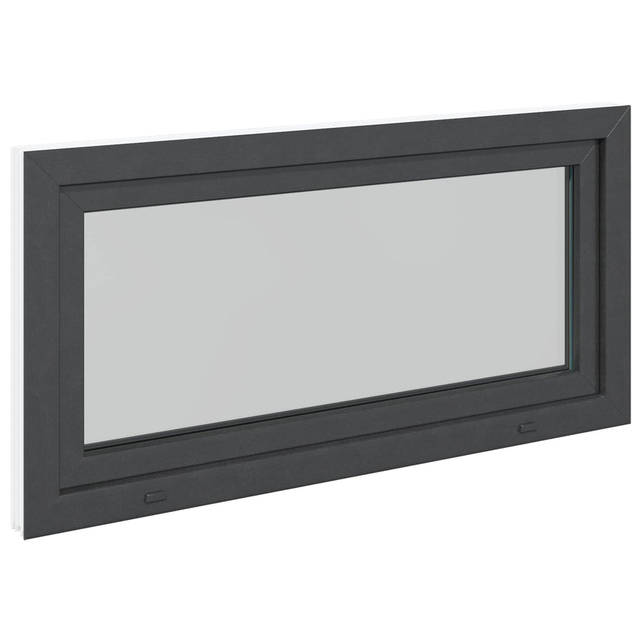 Kelderraam RISOR Antraciet 120 x 60 cm PVC en glas