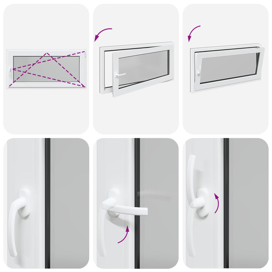 Kelderraam RISOR Antraciet 120 x 60 cm PVC en glas