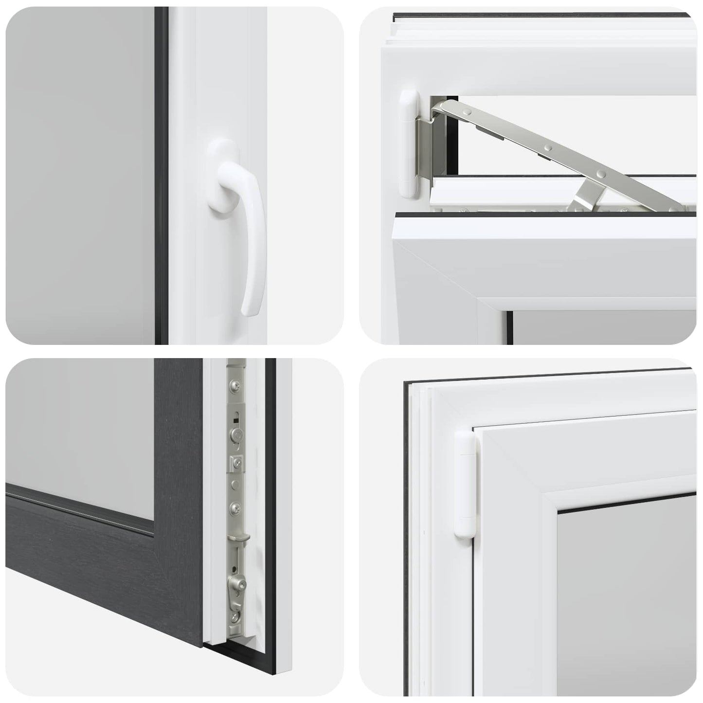 Kelderraam RISOR Antraciet 120 x 60 cm PVC en glas