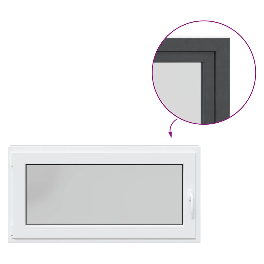 Kelderraam RISOR Antraciet 120 x 60 cm PVC en glas