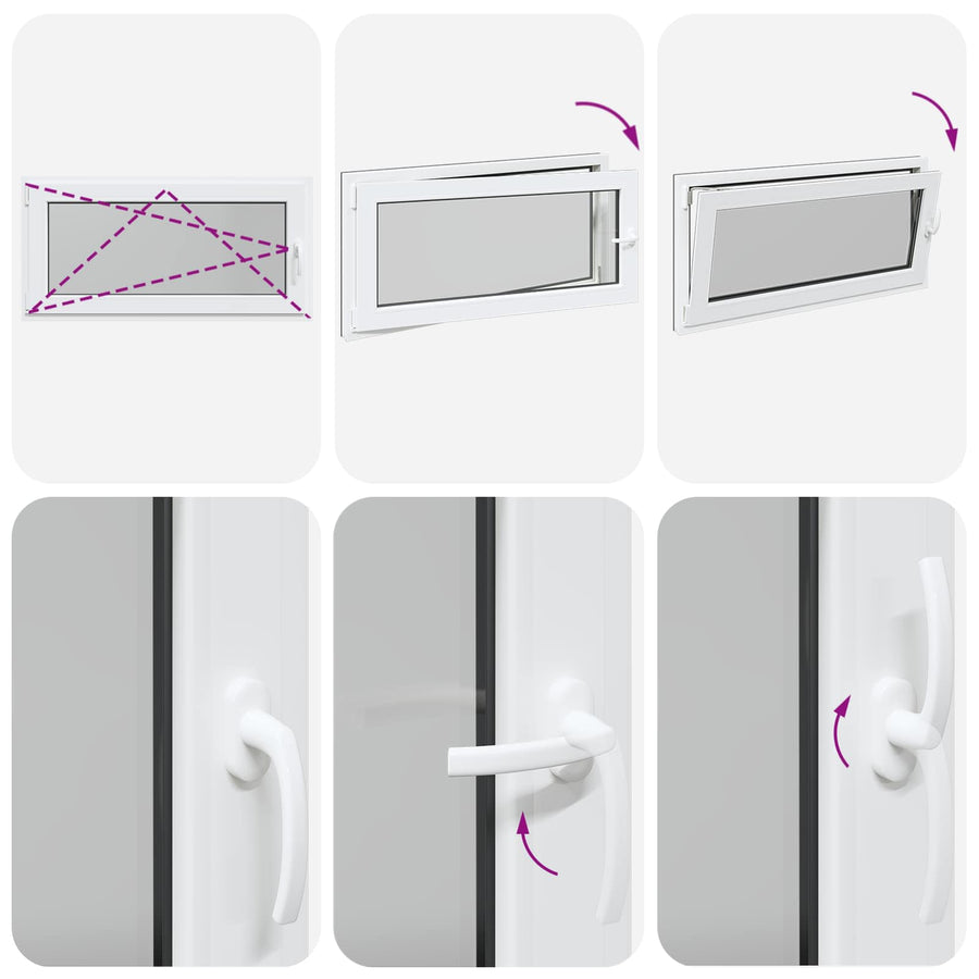 Kelderraam RISOR Antraciet 120 x 60 cm PVC en glas
