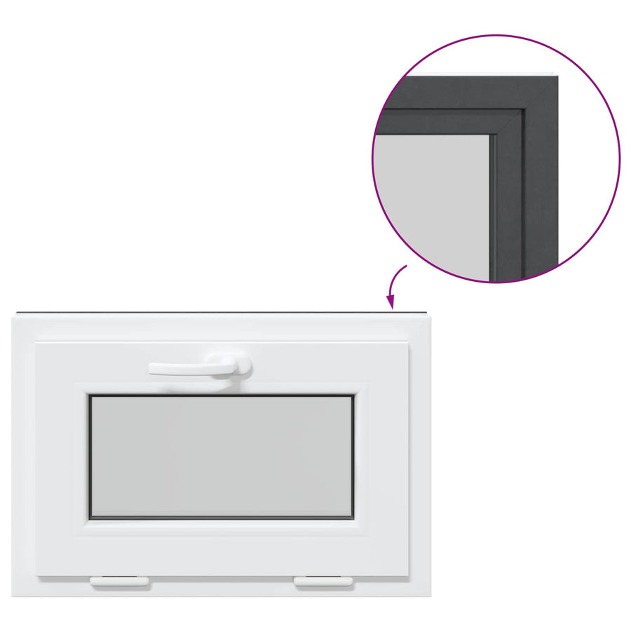 Kelderraam RISOR 60 x 40 cm PVC en glas Antracietkleurig