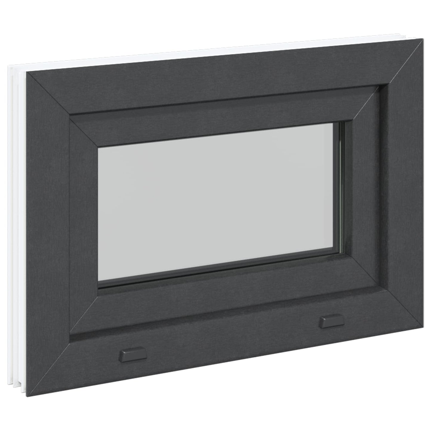 Kelderraam RISOR 60 x 40 cm PVC en glas Antracietkleurig
