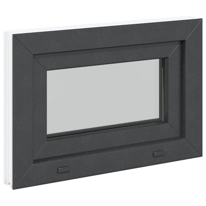 Kelderraam RISOR 60 x 40 cm PVC en glas Antracietkleurig
