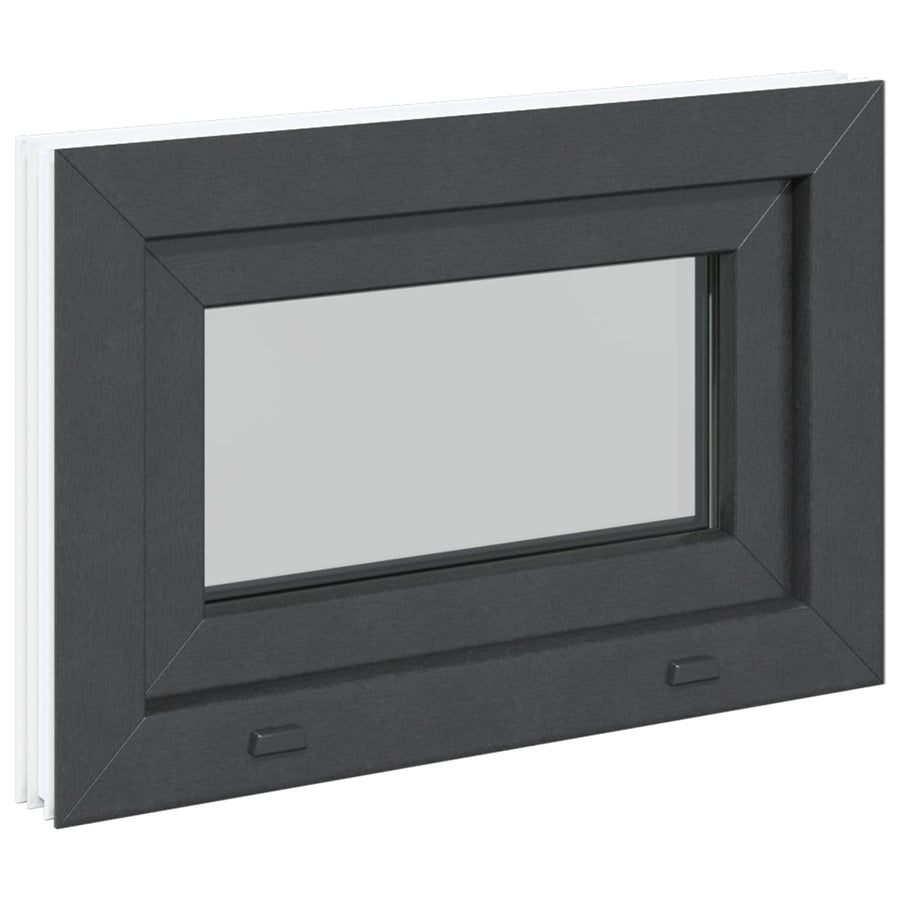 Kelderraam RISOR 60 x 40 cm PVC en glas Antracietkleurig