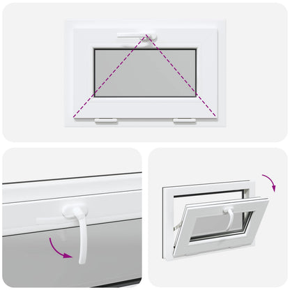 Kelderraam RISOR 60 x 40 cm PVC en glas Antracietkleurig