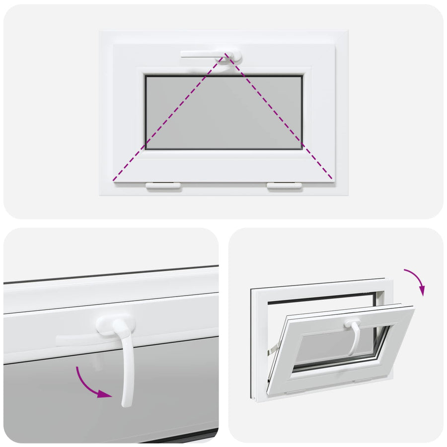 Kelderraam RISOR 60 x 40 cm PVC en glas Antracietkleurig