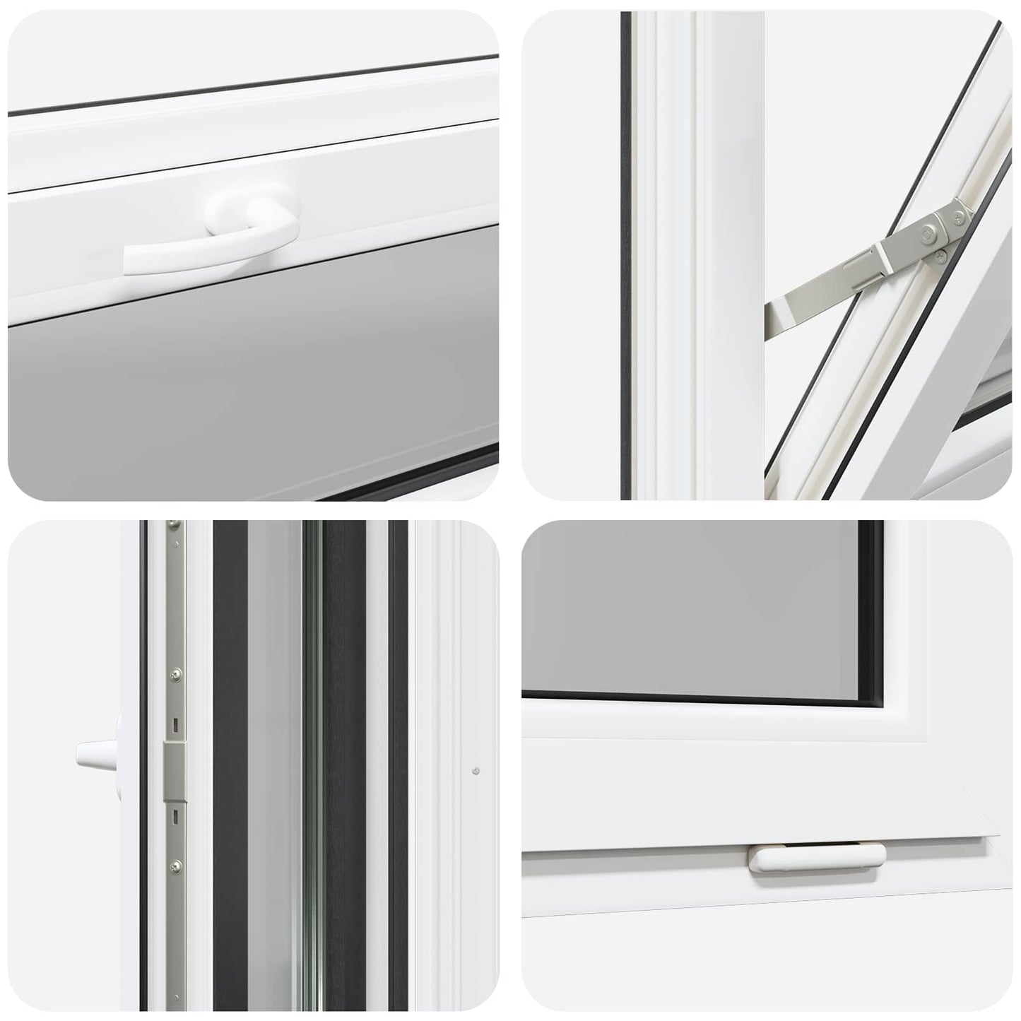 Kelderraam RISOR 90 x 40 cm PVC en glas Antracietkleurig