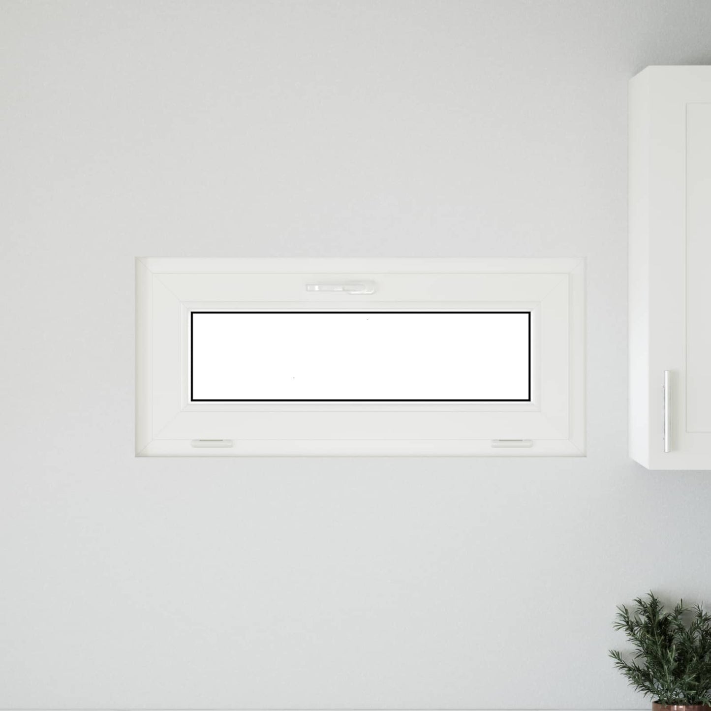 Kelderraam RISOR 90 x 40 cm PVC en glas Antracietkleurig