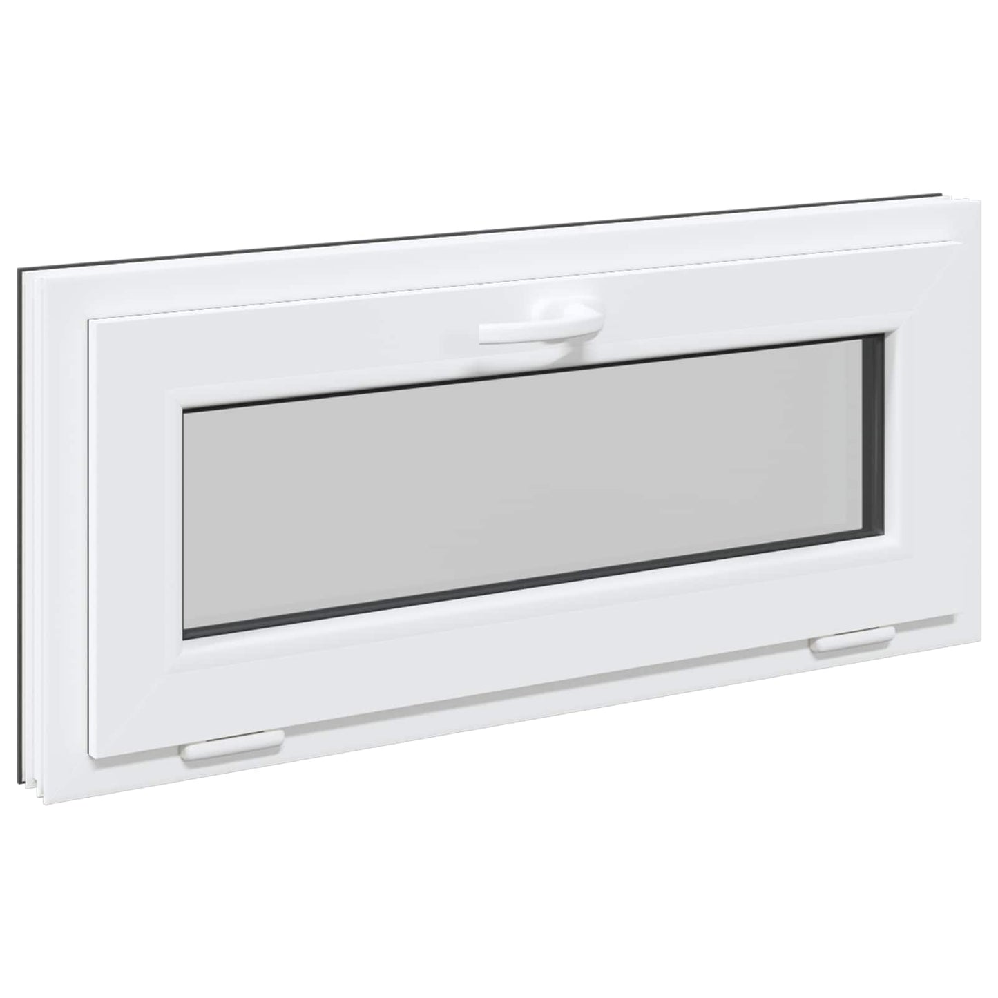 Kelderraam RISOR 90 x 40 cm PVC en glas Antracietkleurig