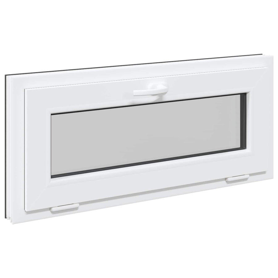 Kelderraam RISOR 90 x 40 cm PVC en glas Antracietkleurig