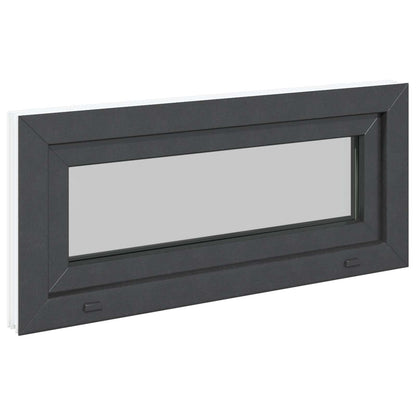 Kelderraam RISOR 90 x 40 cm PVC en glas Antracietkleurig
