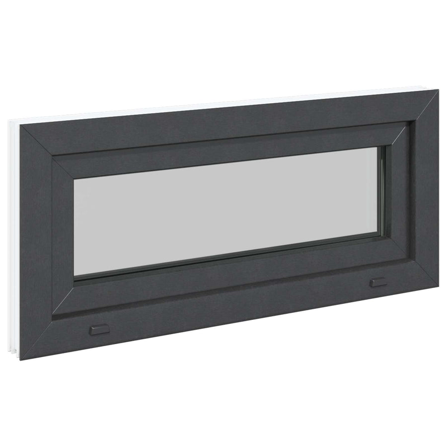 Kelderraam RISOR 90 x 40 cm PVC en glas Antracietkleurig
