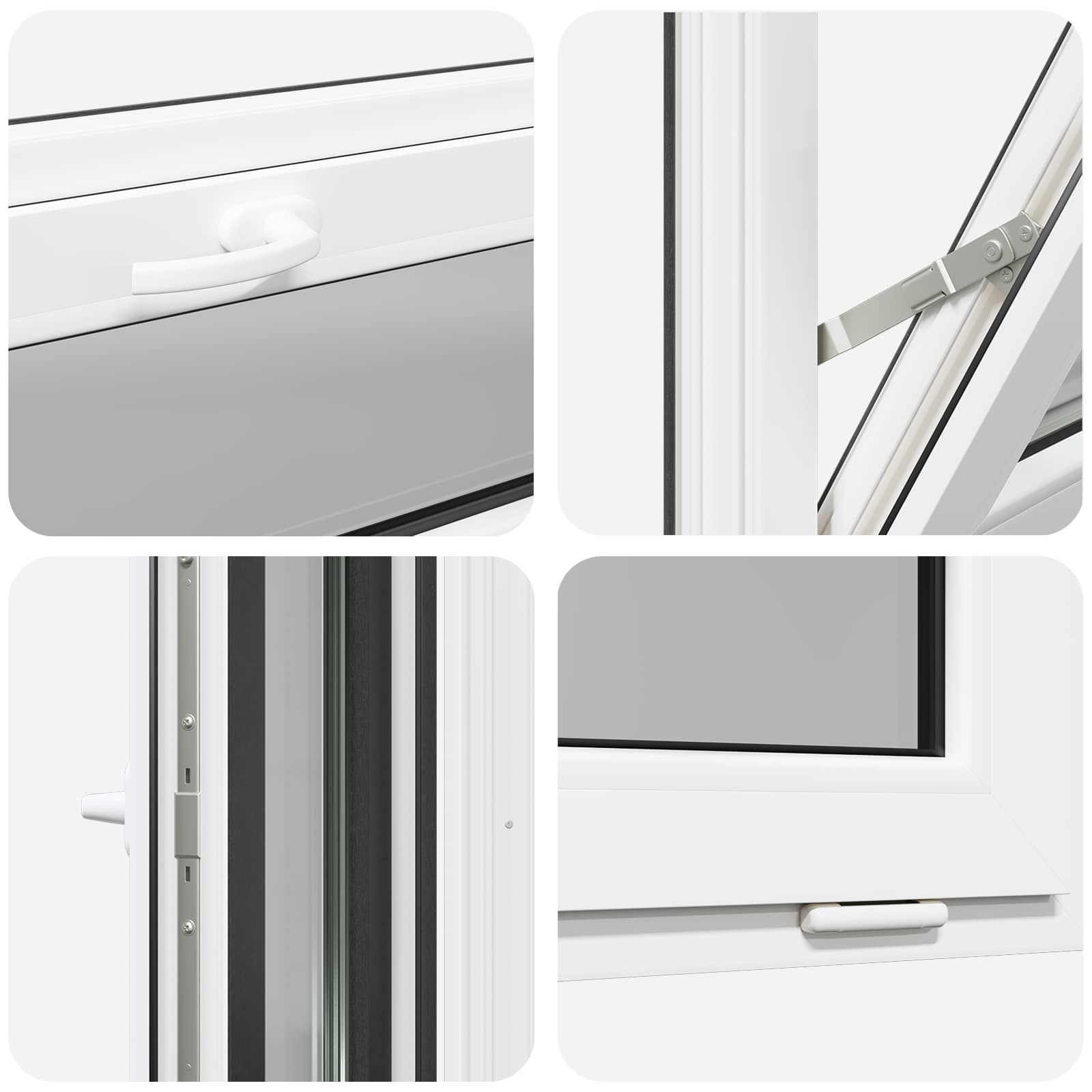 Kelderraam RISOR 100 x 40 cm PVC en glas Antracietkleurig