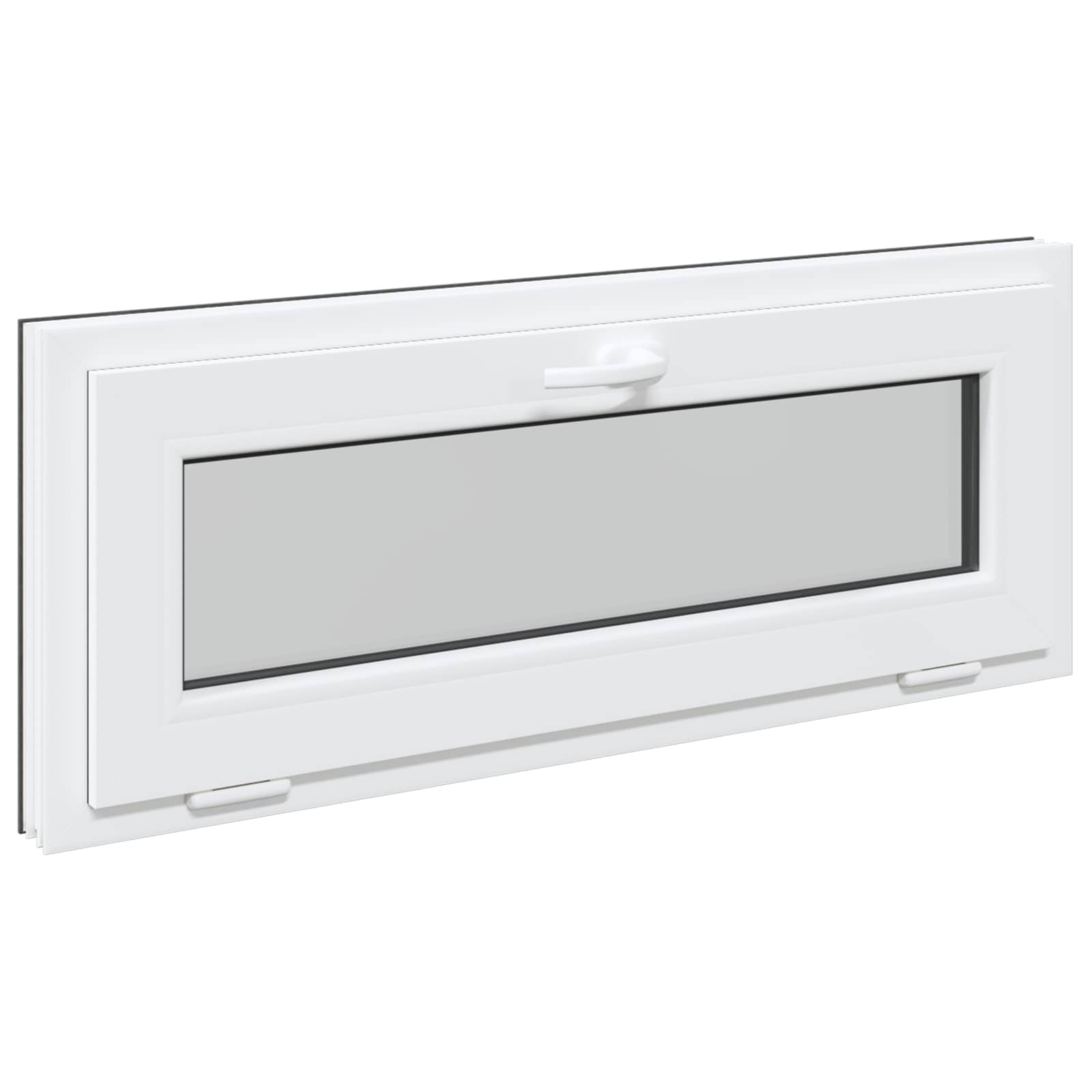 Kelderraam RISOR 100 x 40 cm PVC en glas Antracietkleurig