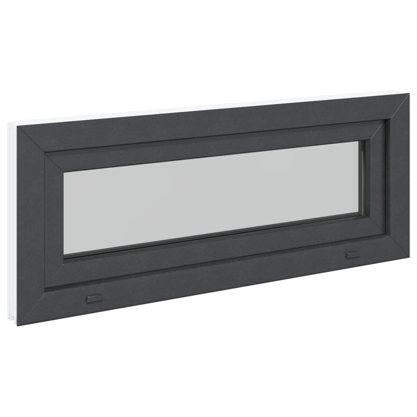 Kelderraam RISOR 100 x 40 cm PVC en glas Antracietkleurig