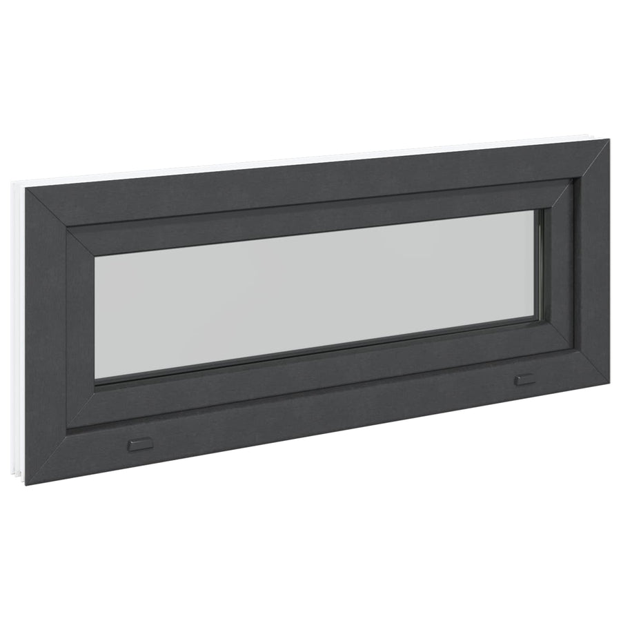 Kelderraam RISOR 100 x 40 cm PVC en glas Antracietkleurig