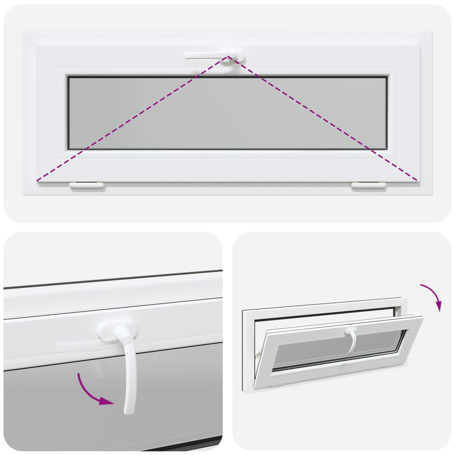 Kelderraam RISOR 100 x 40 cm PVC en glas Antracietkleurig