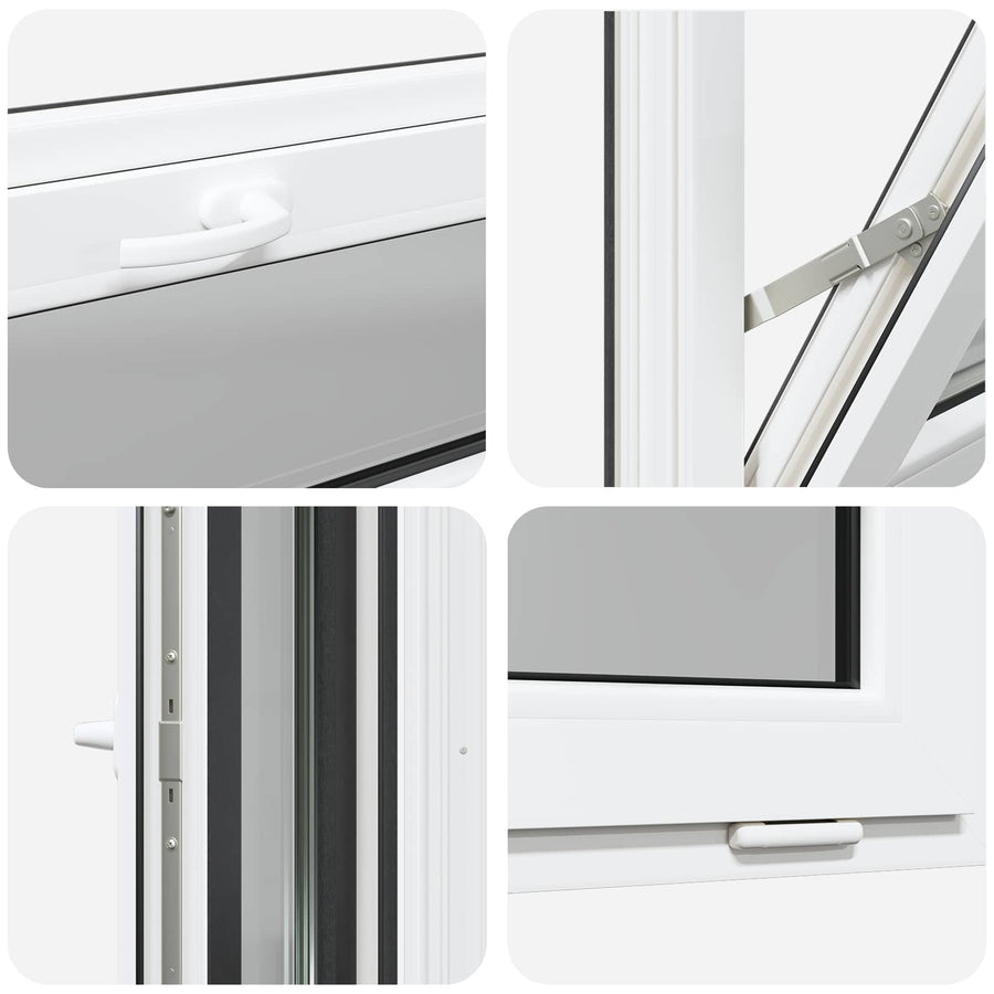 Kelderraam RISOR 110 x 40 cm PVC en glas Antracietkleurig