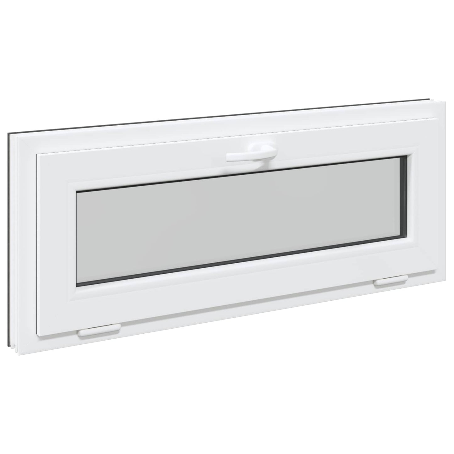 Kelderraam RISOR 110 x 40 cm PVC en glas Antracietkleurig