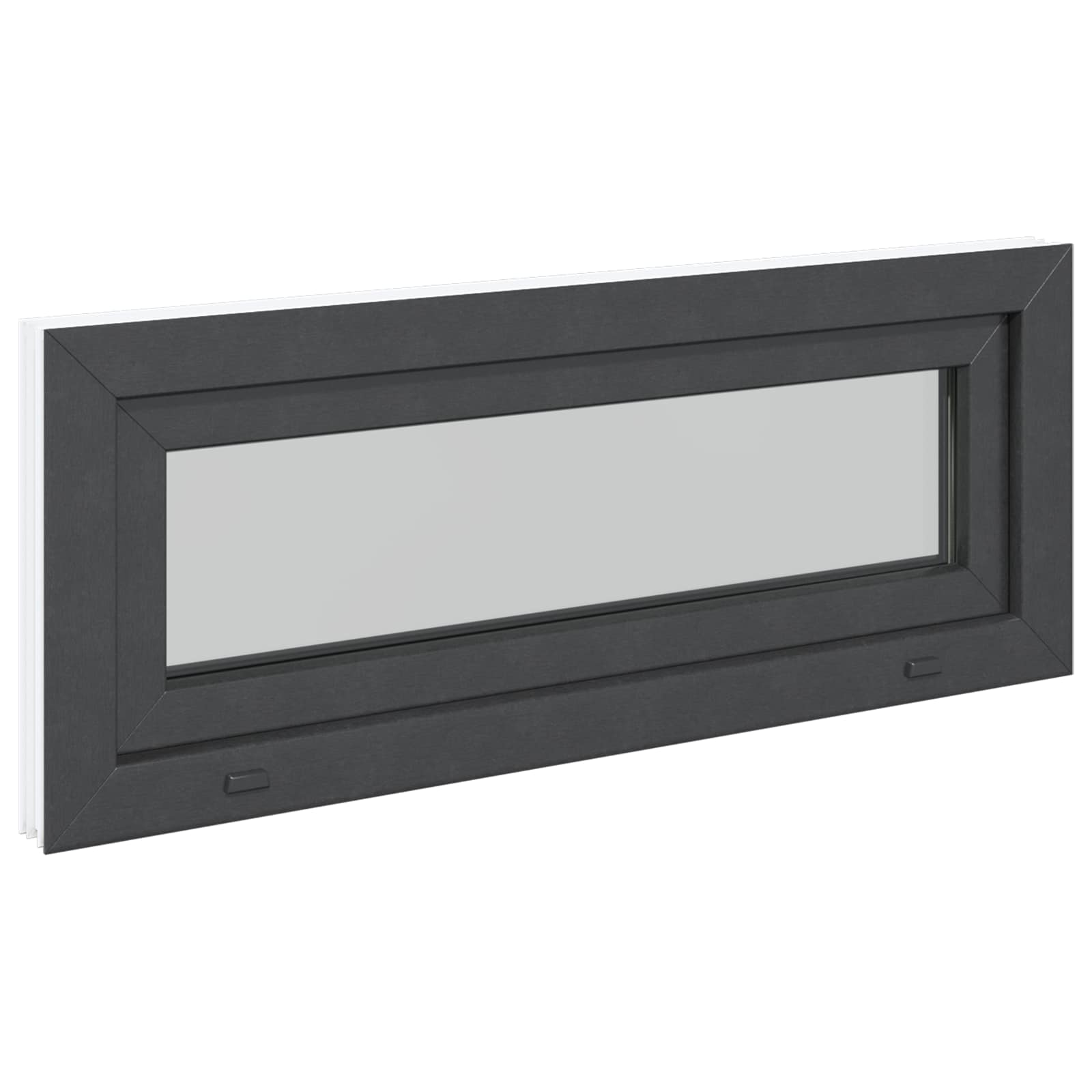 Kelderraam RISOR 110 x 40 cm PVC en glas Antracietkleurig