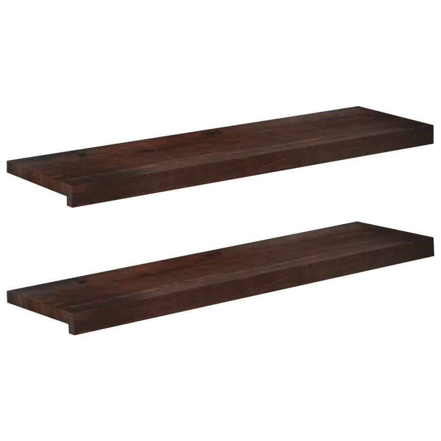 Traplopers 2 st 100 x 25 x 2 cm Donkerbruin Massief beukenhout