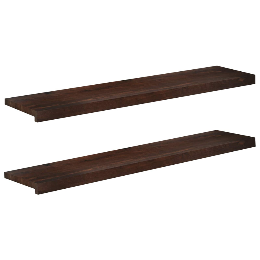 Traplopers 2 st 110 x 25 x 2 cm Donkerbruin Massief beukenhout