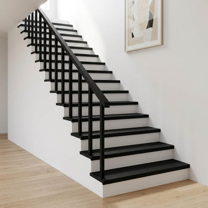 Traplopers 4 st 120 x 25 x 2 cm Zwart Massief beukenhout