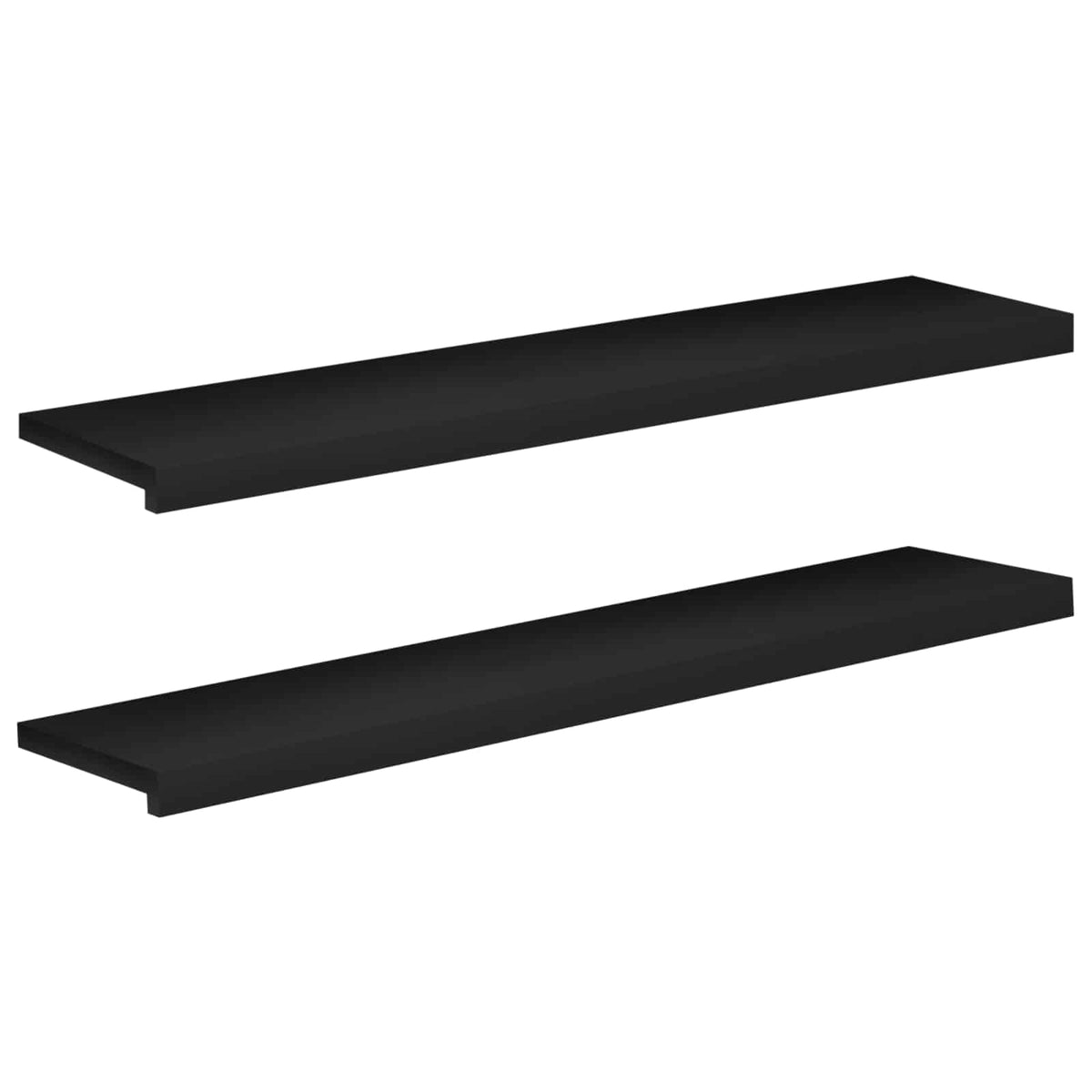 Traplopers 2 st 120 x 25 x 2 cm Zwart Massief beukenhout