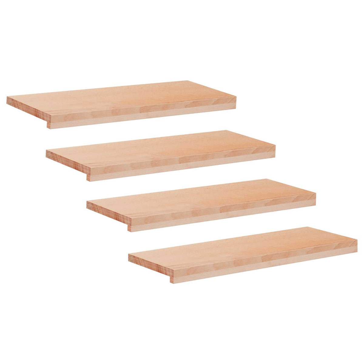 Trapmatten 4 st Naturel 70 x 25 x 2 cm Massief beukenhout
