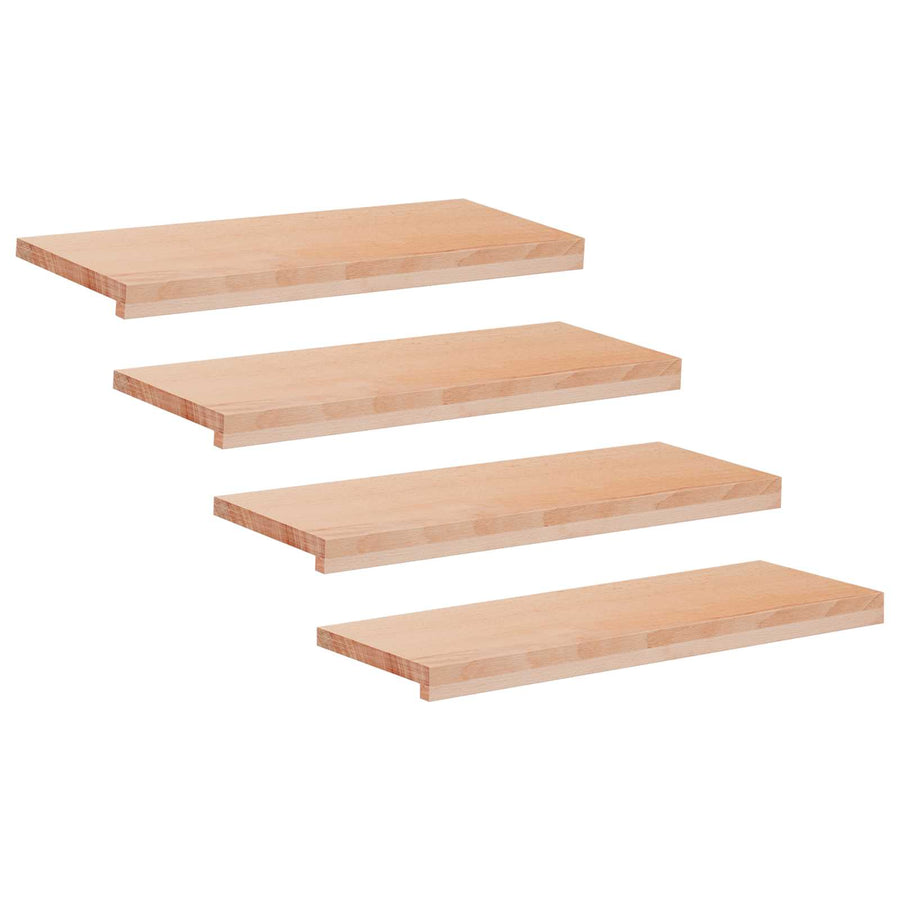 Trapmatten 4 st Naturel 80 x 25 x 2 cm Massief beukenhout