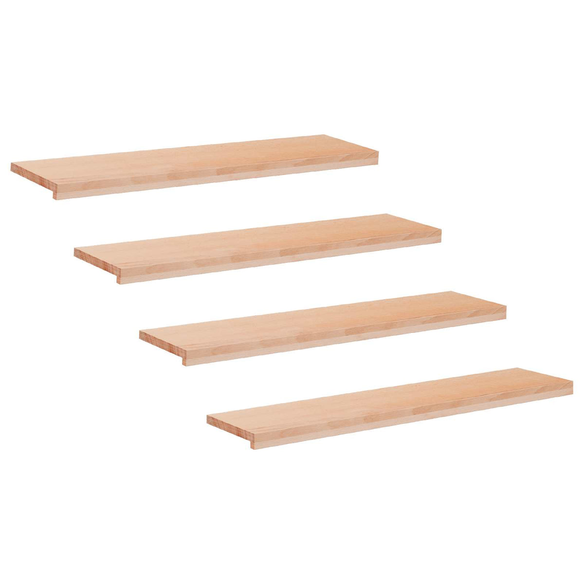 Trapmatten 4 st Naturel 120 x 30 x 2 cm Massief beukenhout