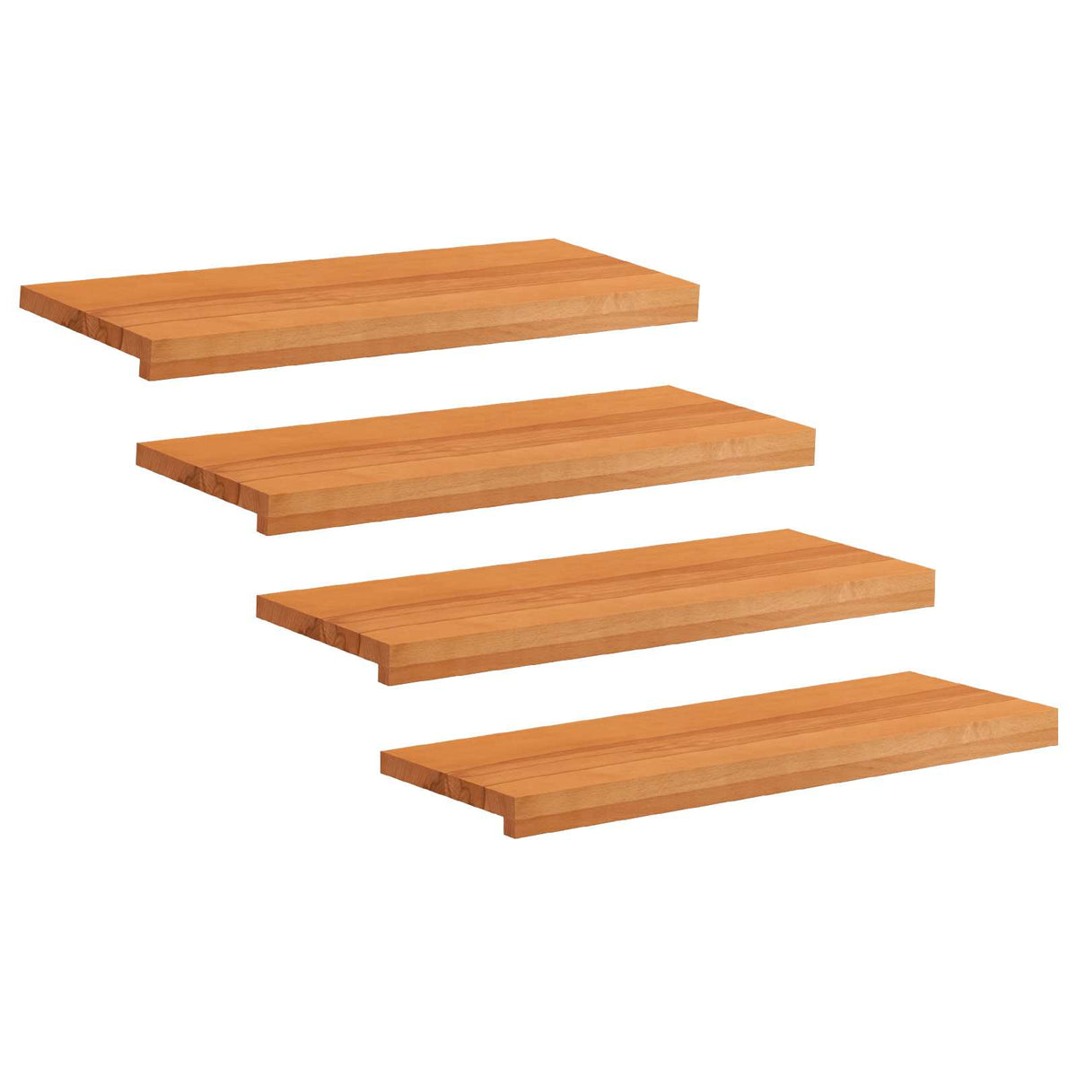 Trapmatten 4 st Licht Bruin 80 x 25 x 2 cm Massief beukenhout