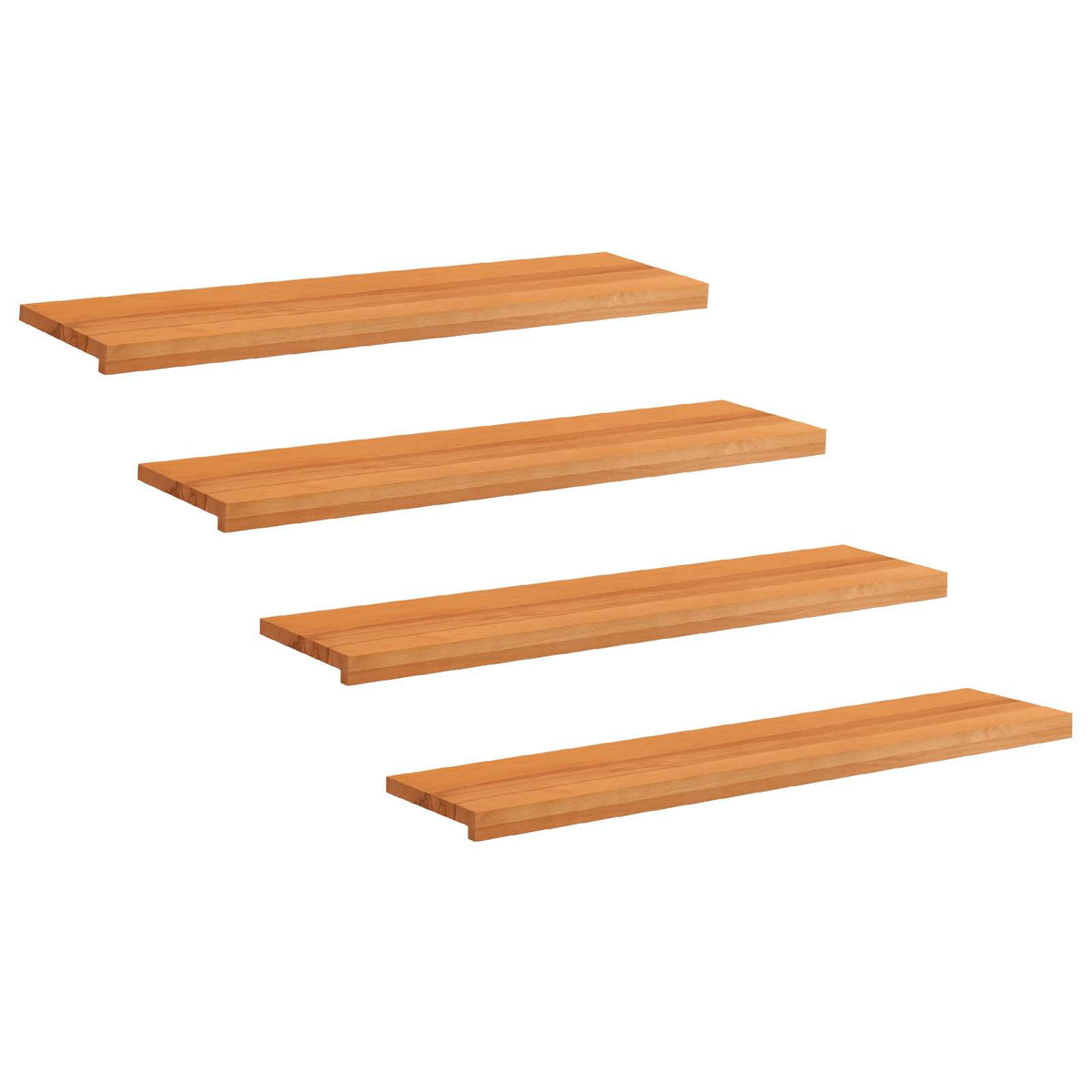 Trapmatten 4 st Licht Bruin 110 x 30 x 2 cm Massief beukenhout