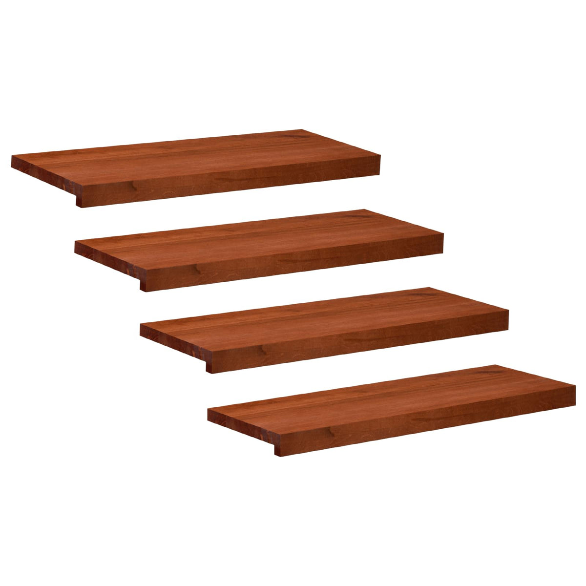 Trapmatten 4 st Bruin 80 x 25 x 2 cm Massief beukenhout