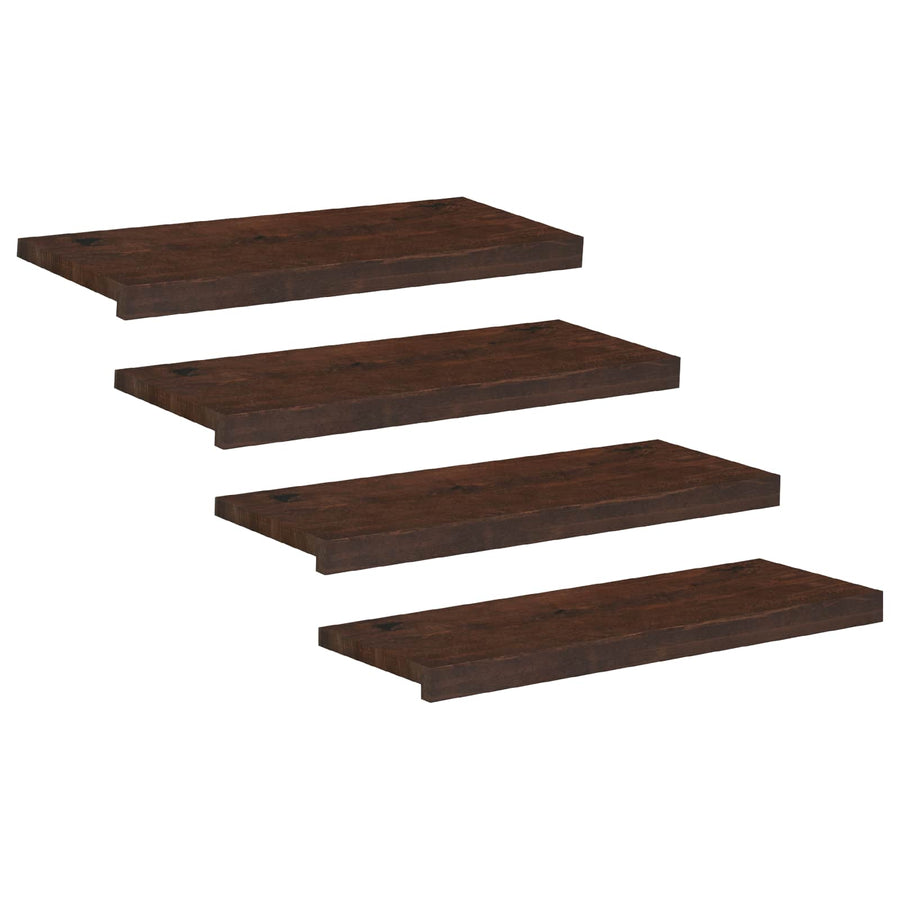 Traplopers 4 st 70 x 25 x 2 cm Donkerbruin Massief beukenhout