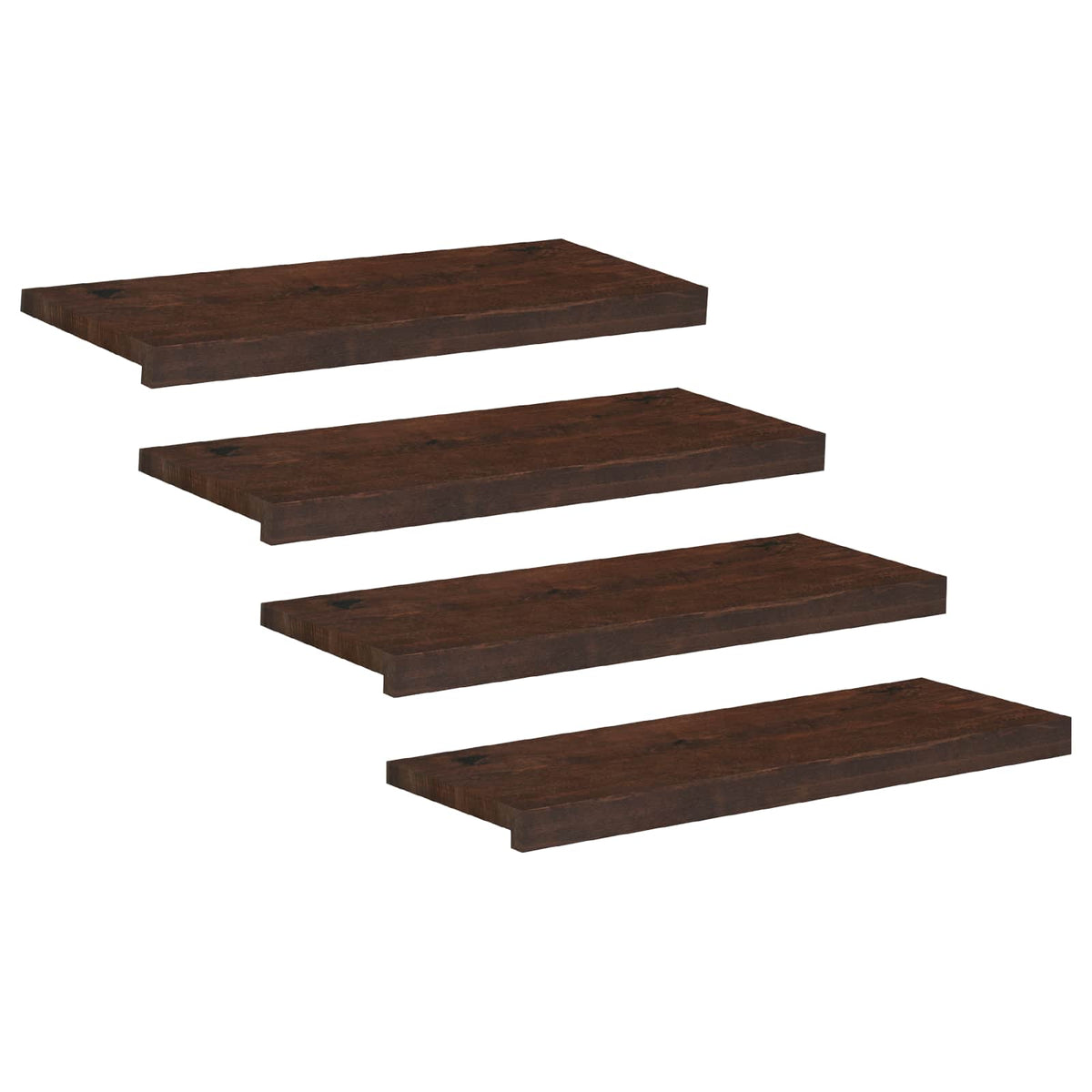 Traplopers 4 st 80 x 25 x 2 cm Donkerbruin Massief beukenhout