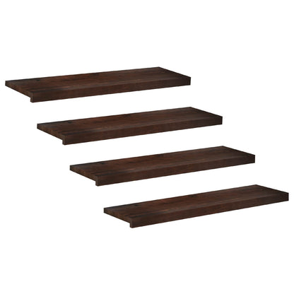 Traplopers 4 st 90 x 25 x 2 cm Donkerbruin Massief beukenhout